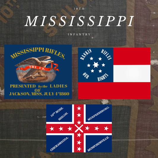10th Mississippi Infantry Flag Stickers/Magnet