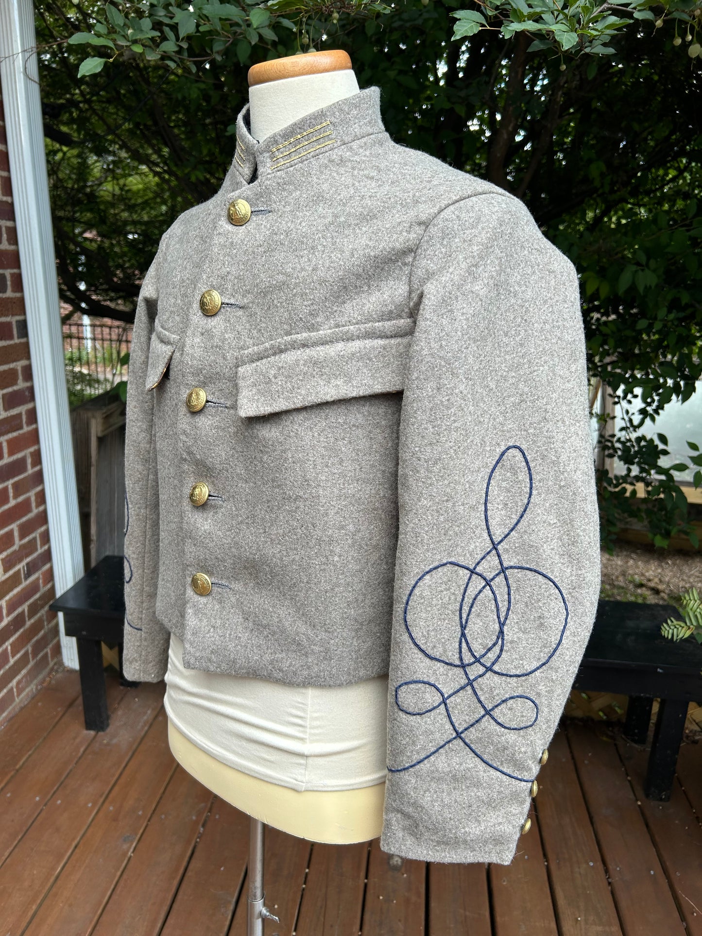 Confederate Officers Jacket - Austrian Braid and Breast Pockets