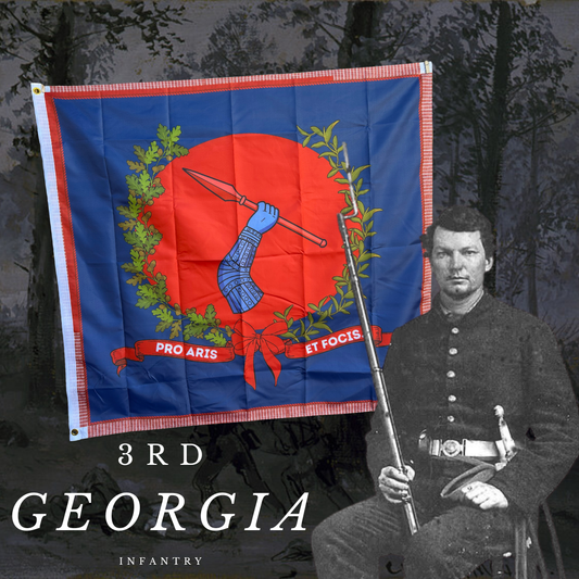 "Pro aris et focis" - "for hearth and home" - 3rd Georgia Regimental Flag - Print Error Close Out