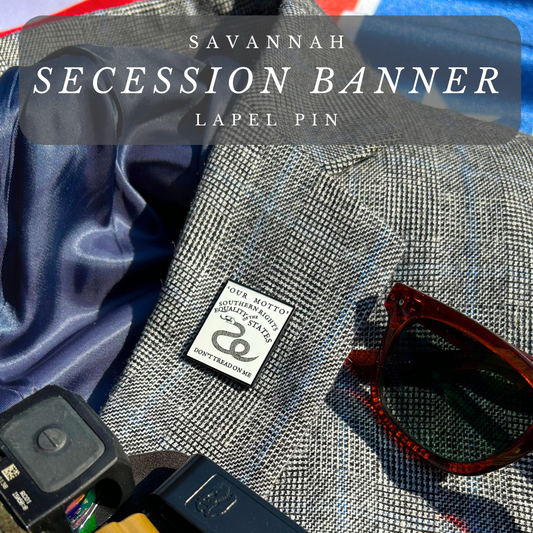 "Southern Rights" Savannah, Georgia Secession Banner Lapel Pin