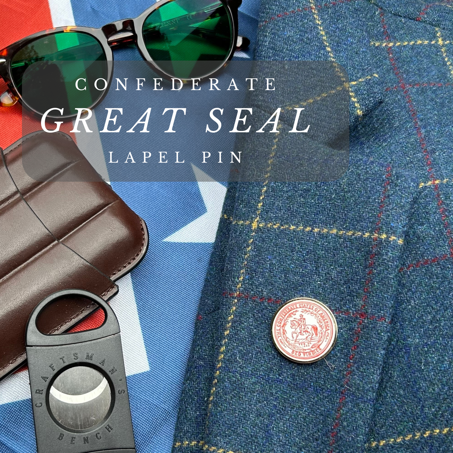 "Deo Vindice" Confederate States Great Seal Lapel Pin
