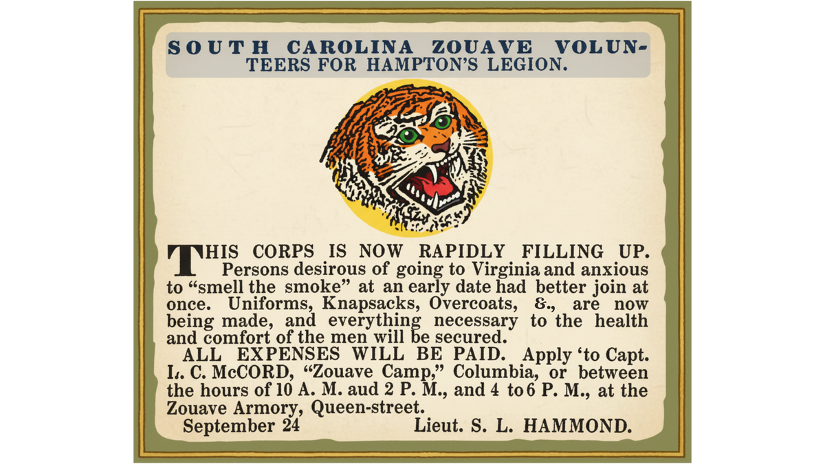 South Carolina Zouave Volunteers Company H (2nd), Infantry Battalion Hampton's Legion Stickers