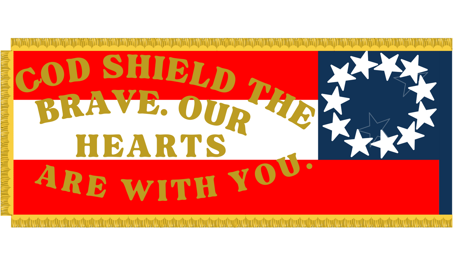"God Shield the Brave" 27th Georgia Infantry Battalion Flag