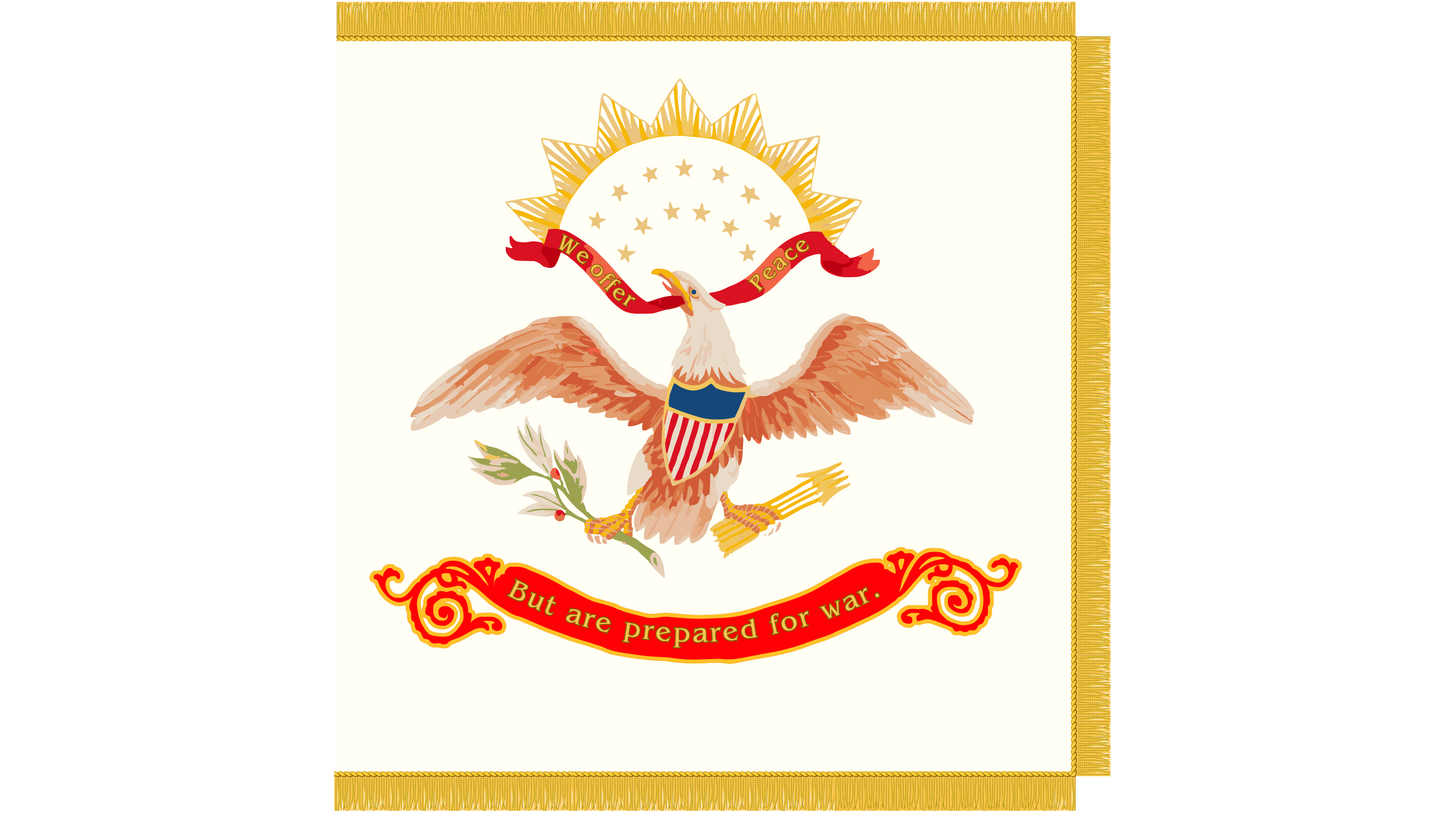 "We offer peace" - Company A - Butler Guards 4th South Carolina Flag Stickers/Magnet