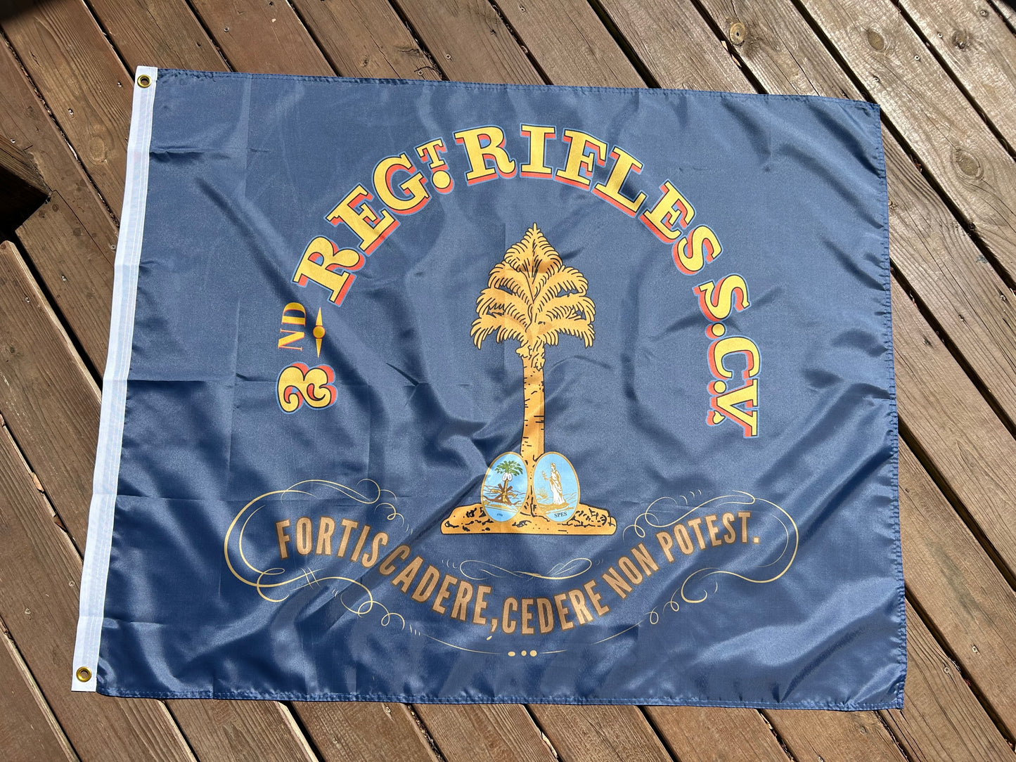 "The brave may fall, but cannot yield" 2nd South Carolina Rifles Flag