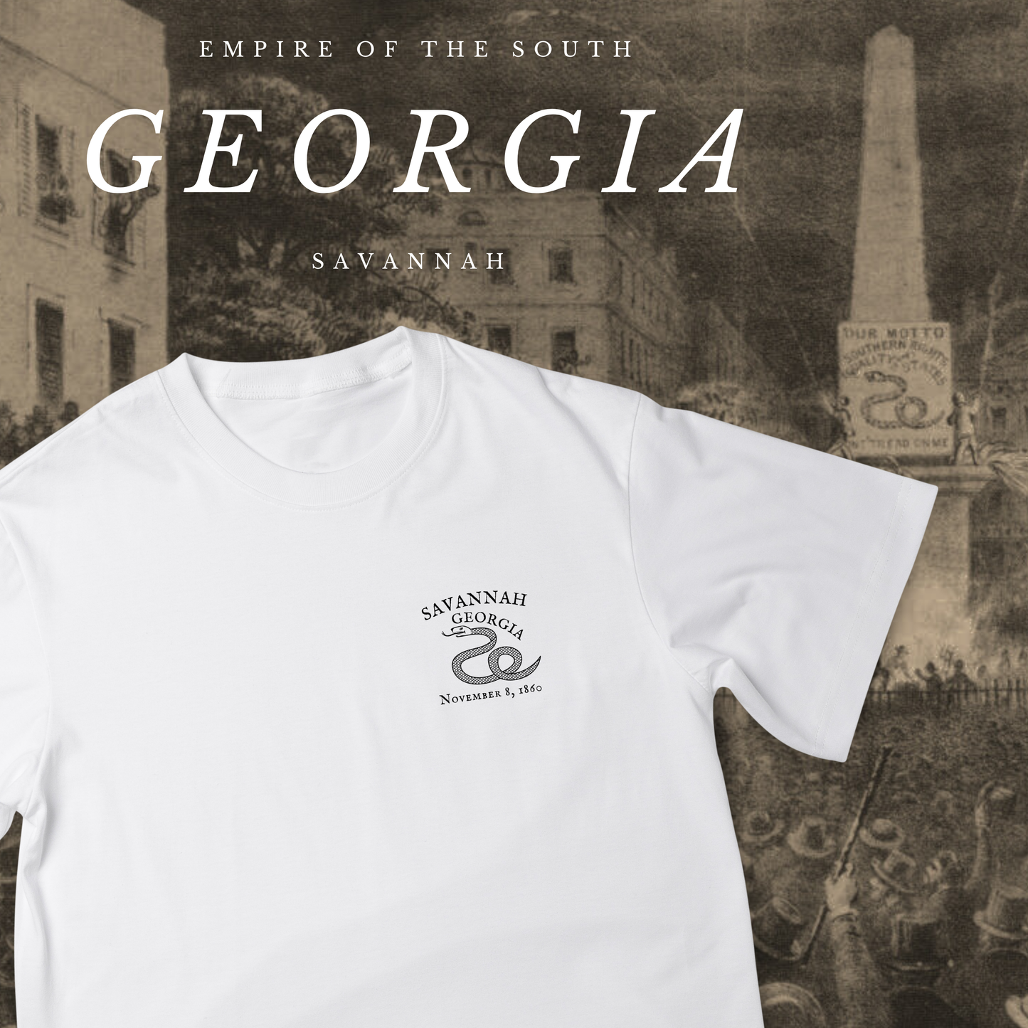 "Southern Rights - Equality of the States - Savannah 1860 Secession Banner Shirt