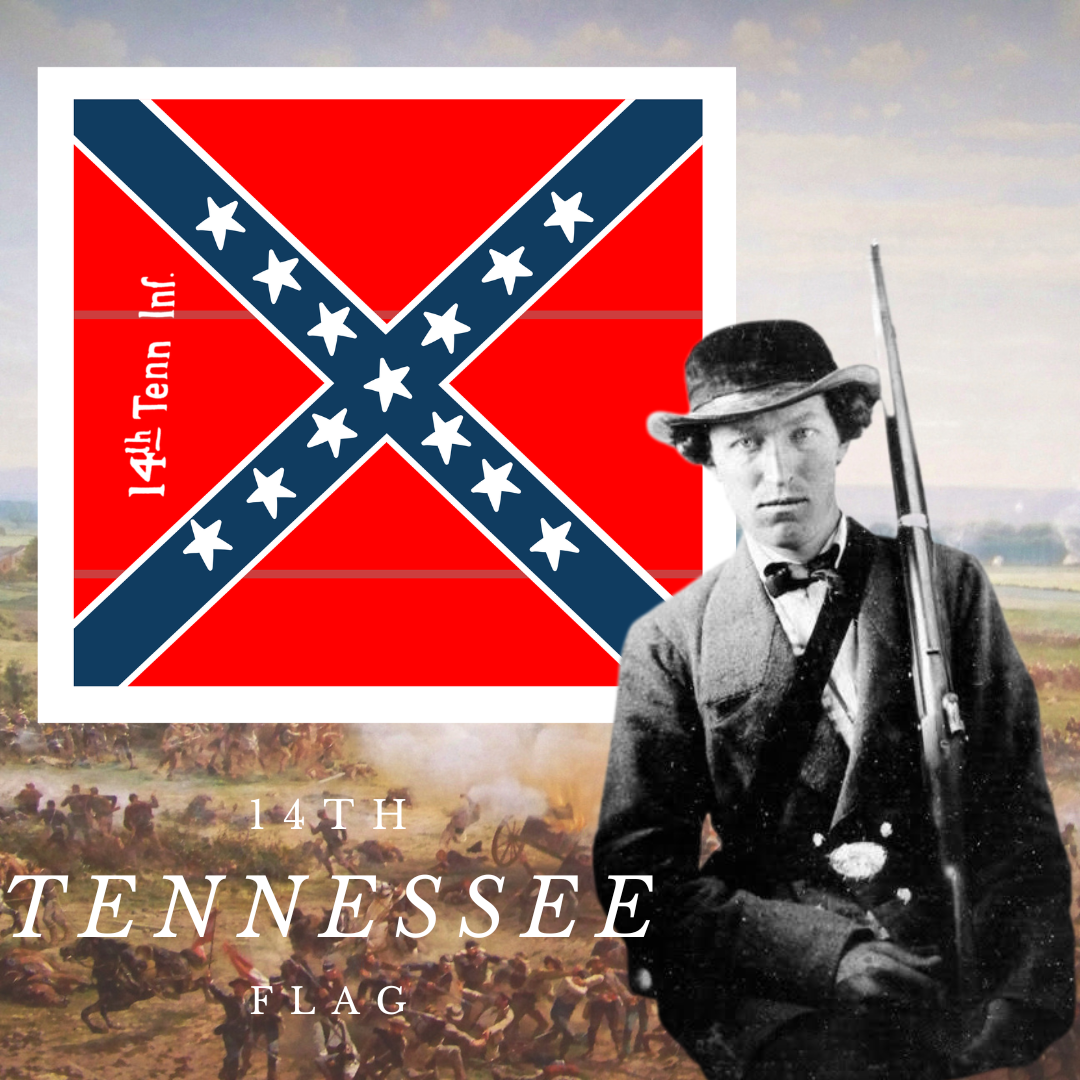 14th Tennessee Infantry - 1863 Issue Flag Stickers/Magnet