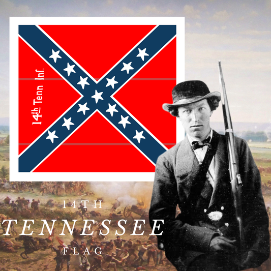 14th Tennessee Infantry - 1863 Issue Flag Stickers/Magnet