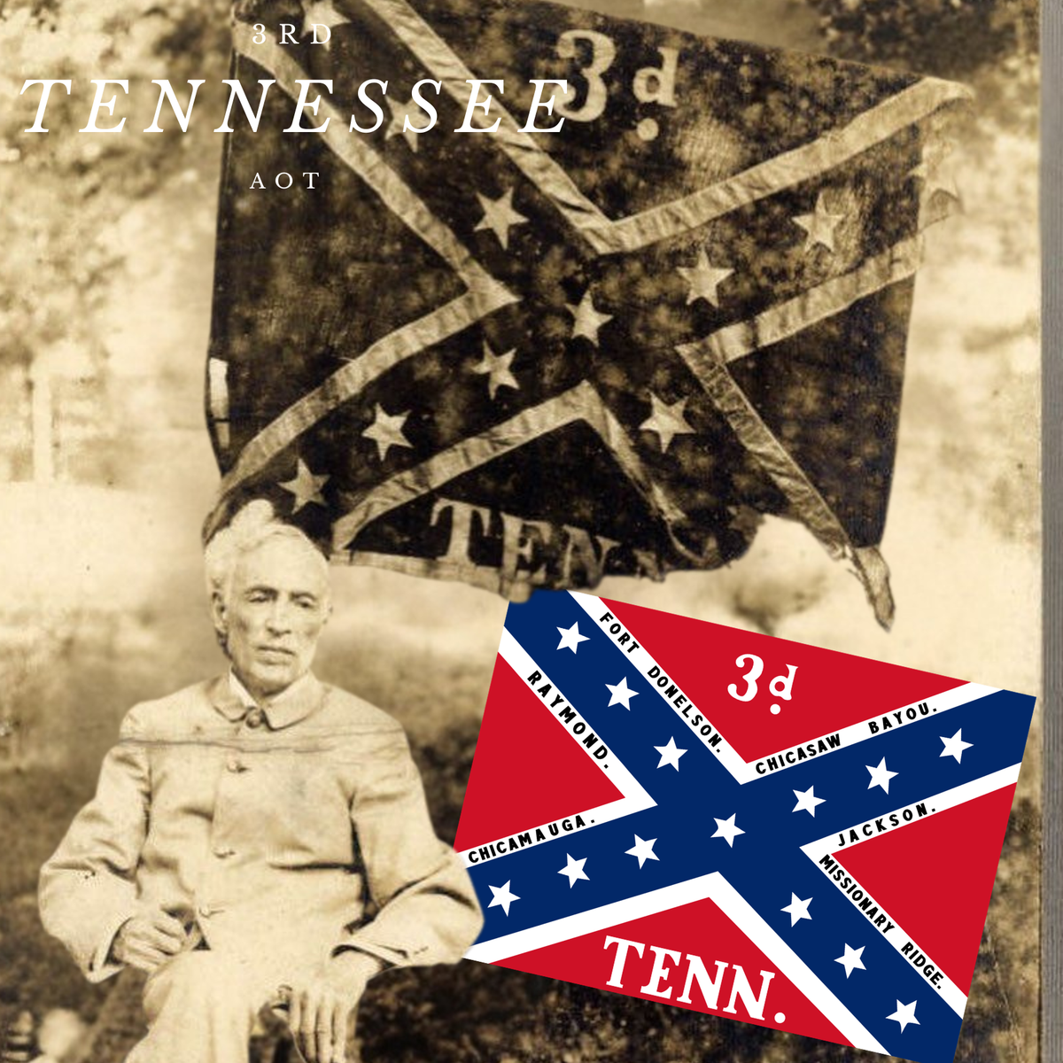 3rd Tennessee Infantry Flag Stickers/Magnets