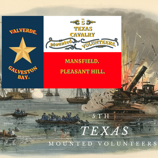 5th Texas Cavalry Mounted Volunteers Flag Magnet / Stickers