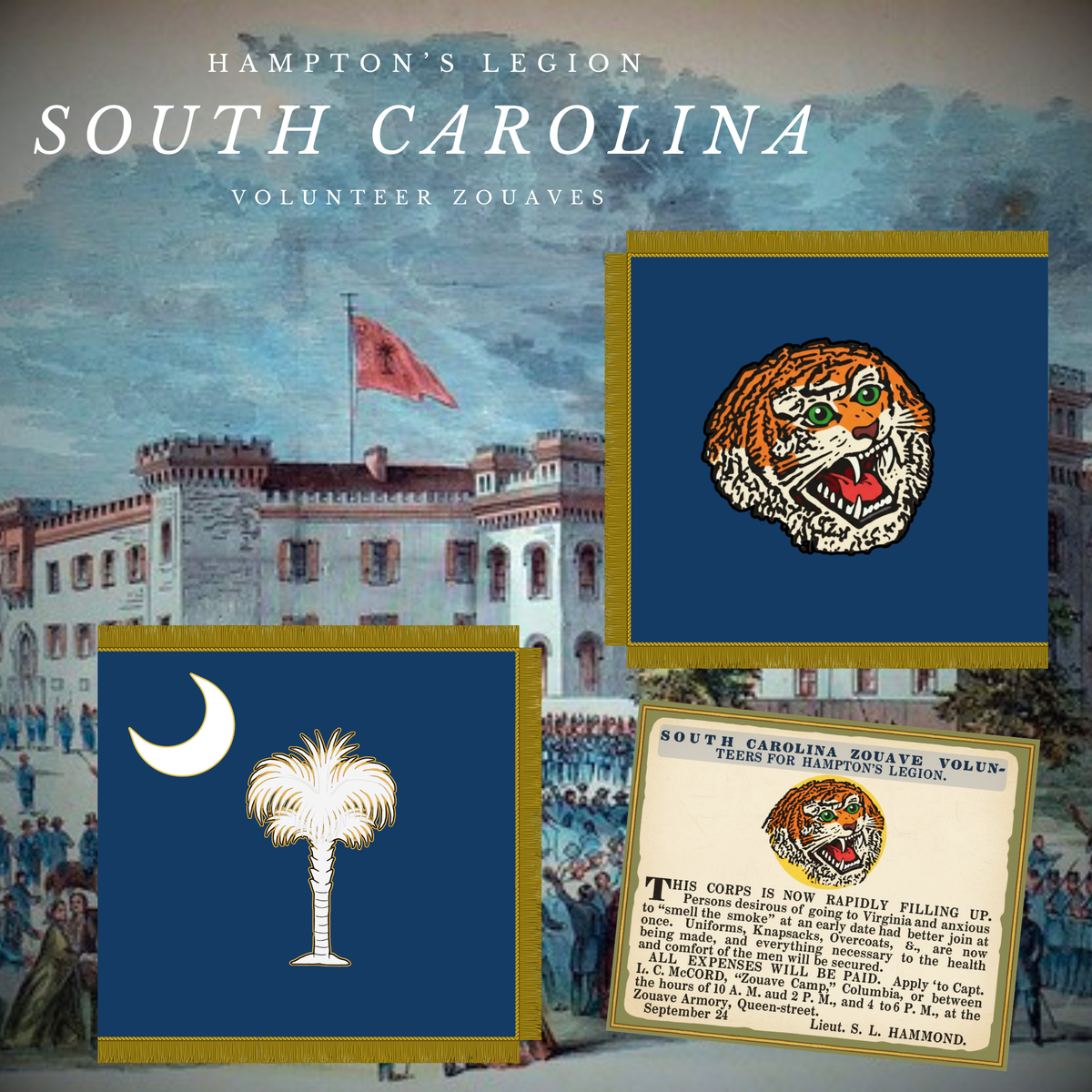 South Carolina Zouave Volunteers Company H (2nd), Infantry Battalion Hampton's Legion Stickers