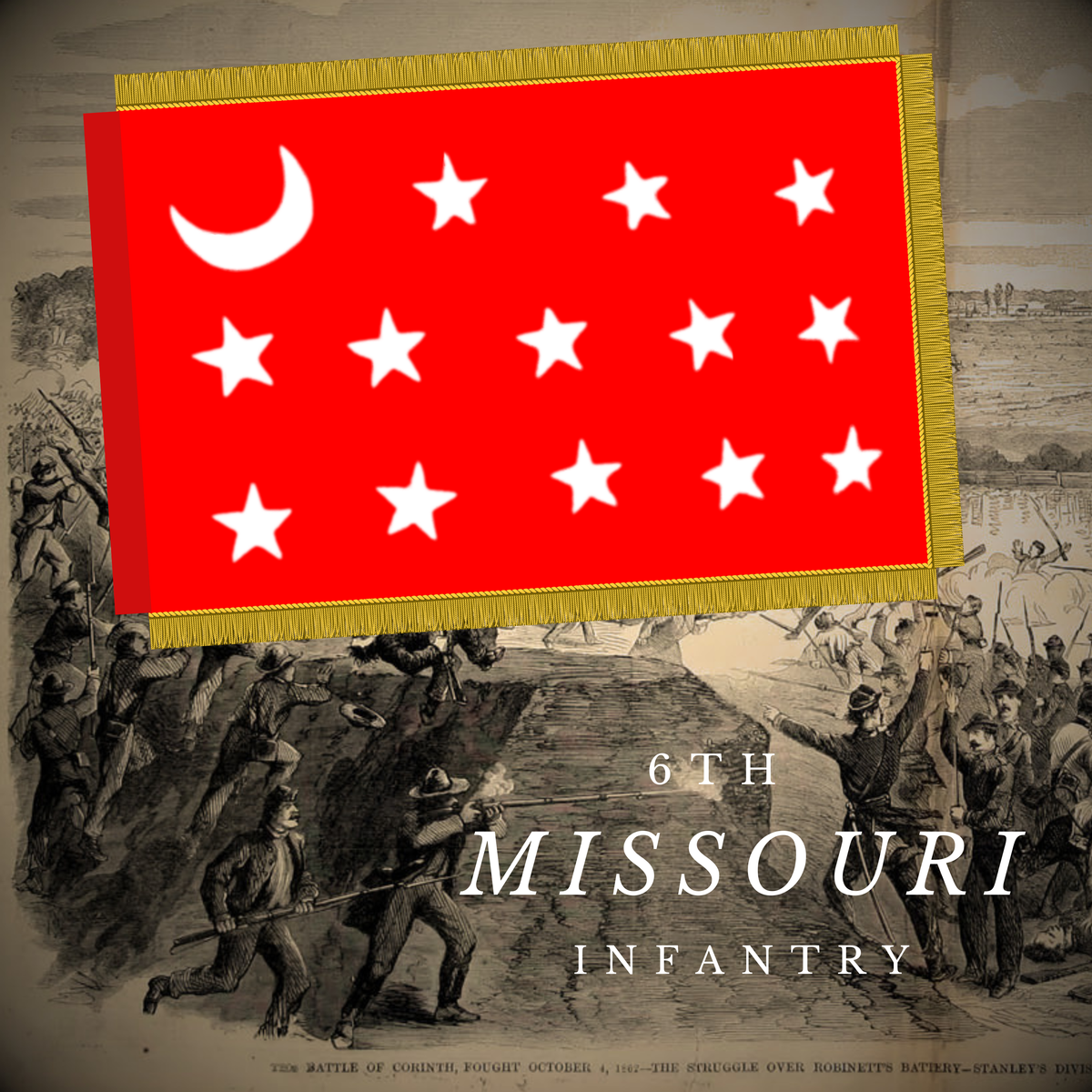 6th Missouri Infantry Van Dorn Flag Stickers/Magnets