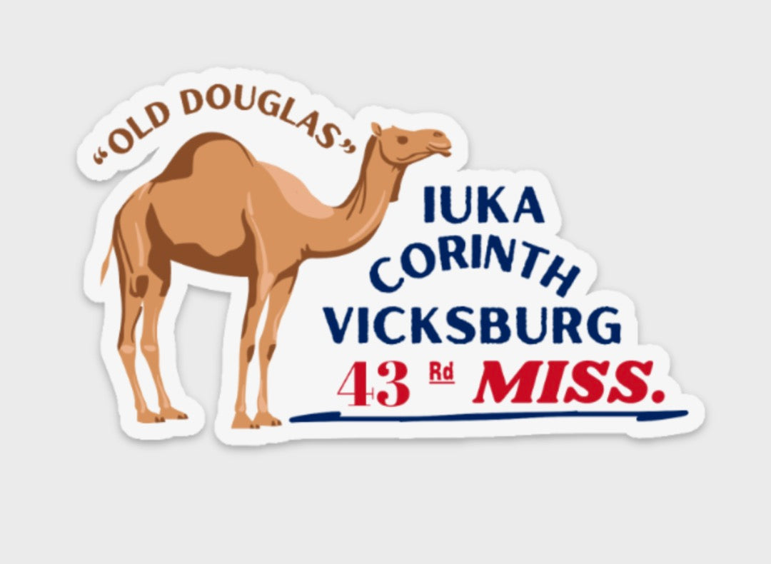 "Old Douglas" The Camel - 43rd Mississippi Regimental Mascot Stickers