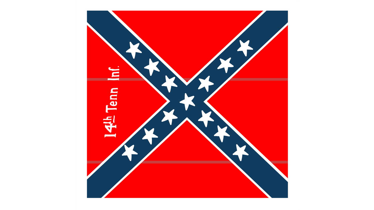 14th Tennessee Infantry - 1863 Issue Flag Stickers/Magnet