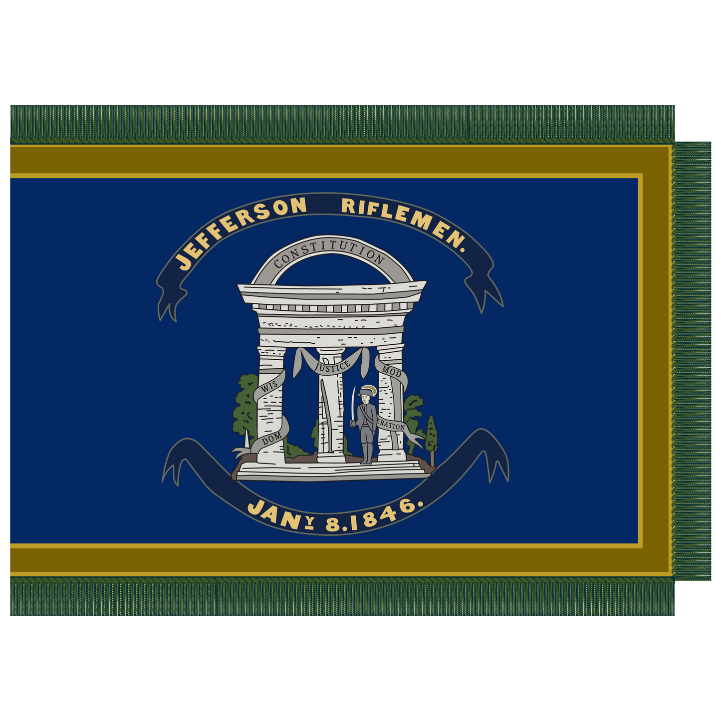 Jefferson Riflemen Militia Flag Stickers/Magnet