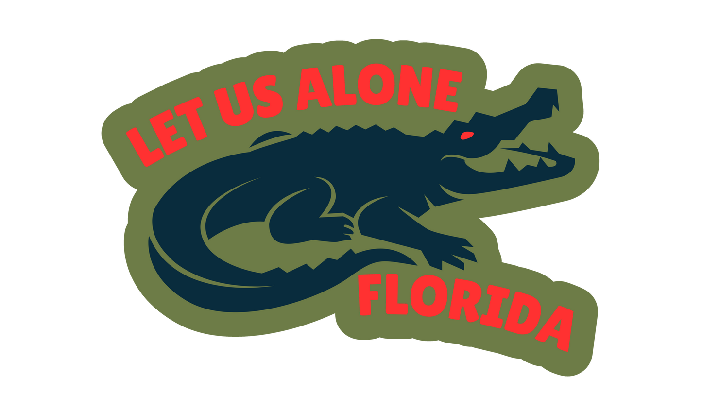 "Let Us Alone" Florida Alligator Stickers/Magnets