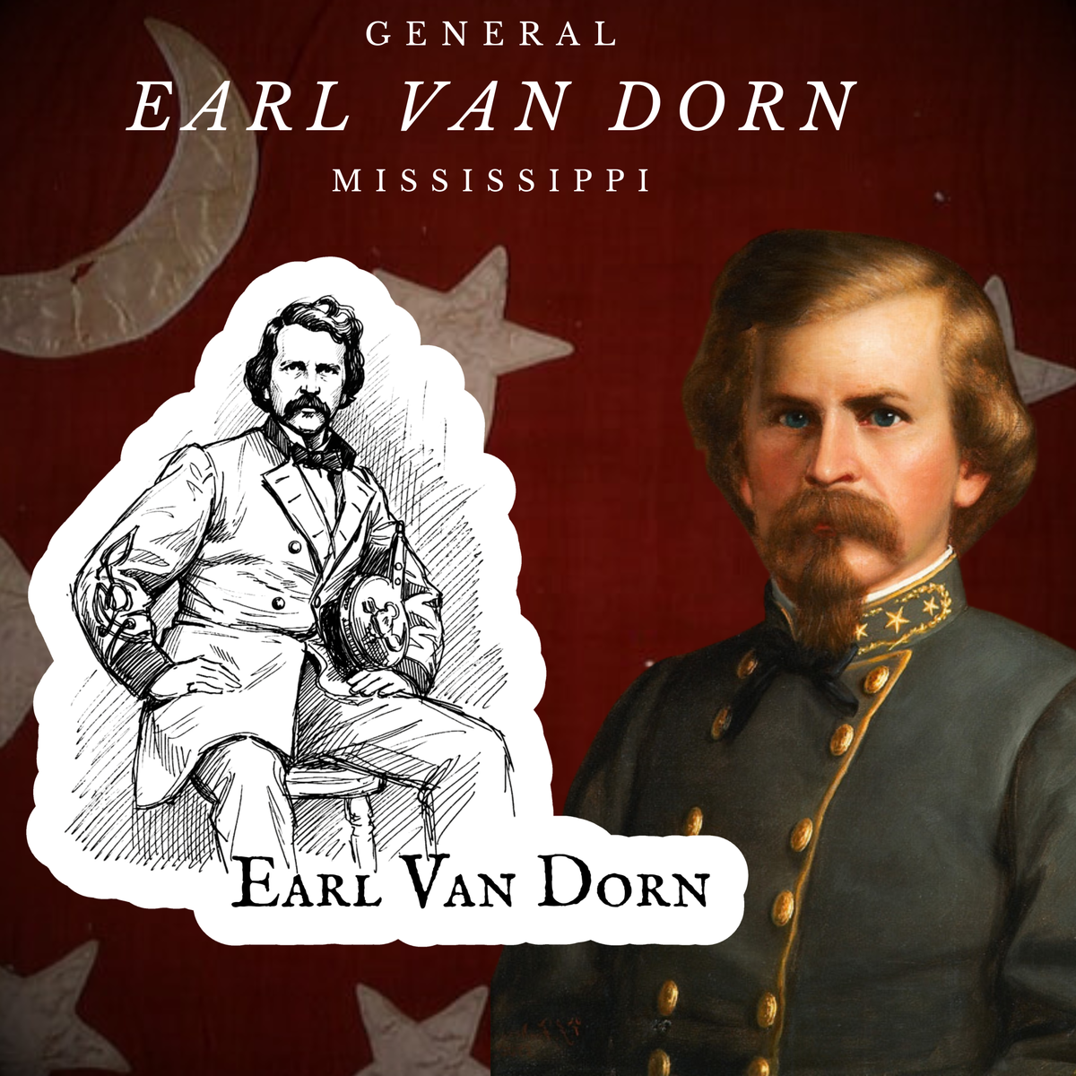 General Earl Van Dorn Sticker/Magnet