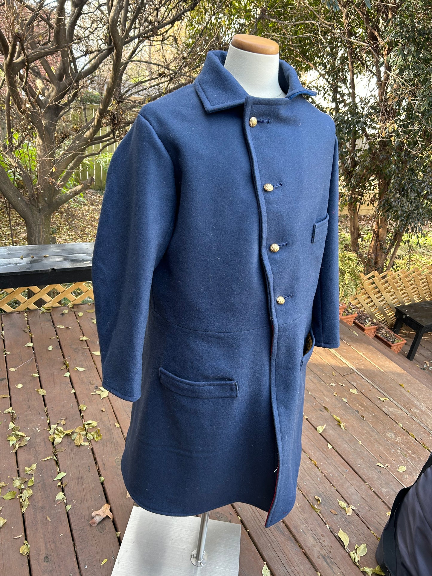 "Pressed into Service" Civilian Modified Single Breasted Confederate Overfrock Coat 1861-1865