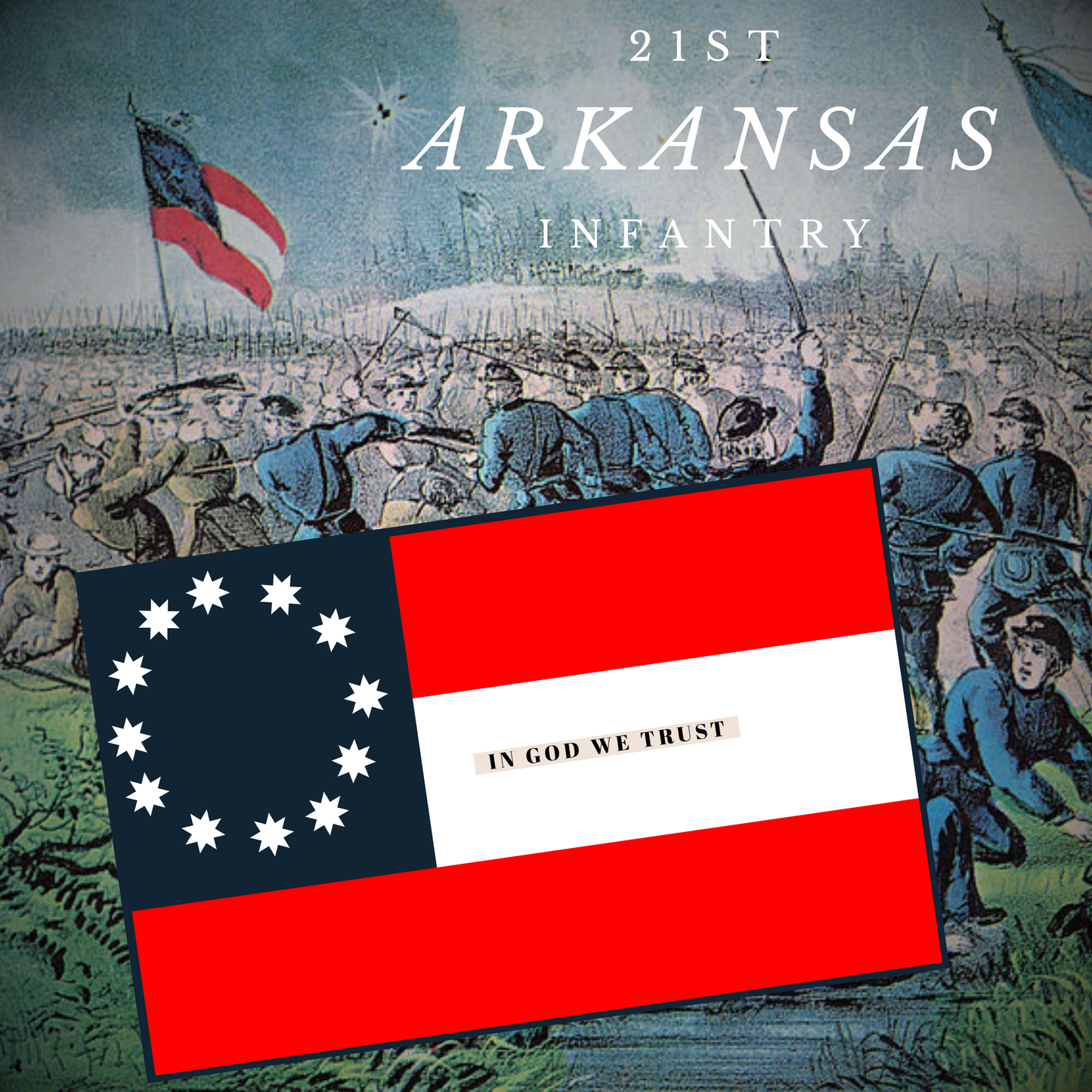 21st Arkansas Flag "In God We Trust" Stickers