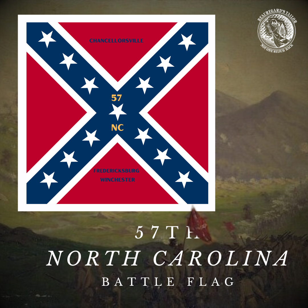 57th Sticker 57th North Carolina Regimental Flag Stickers/Magnet – Beauregard's Tailor