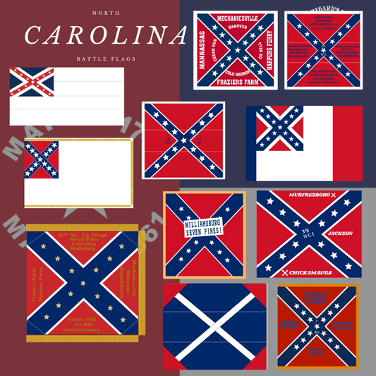 North Carolina Battle Flag Sticker Set