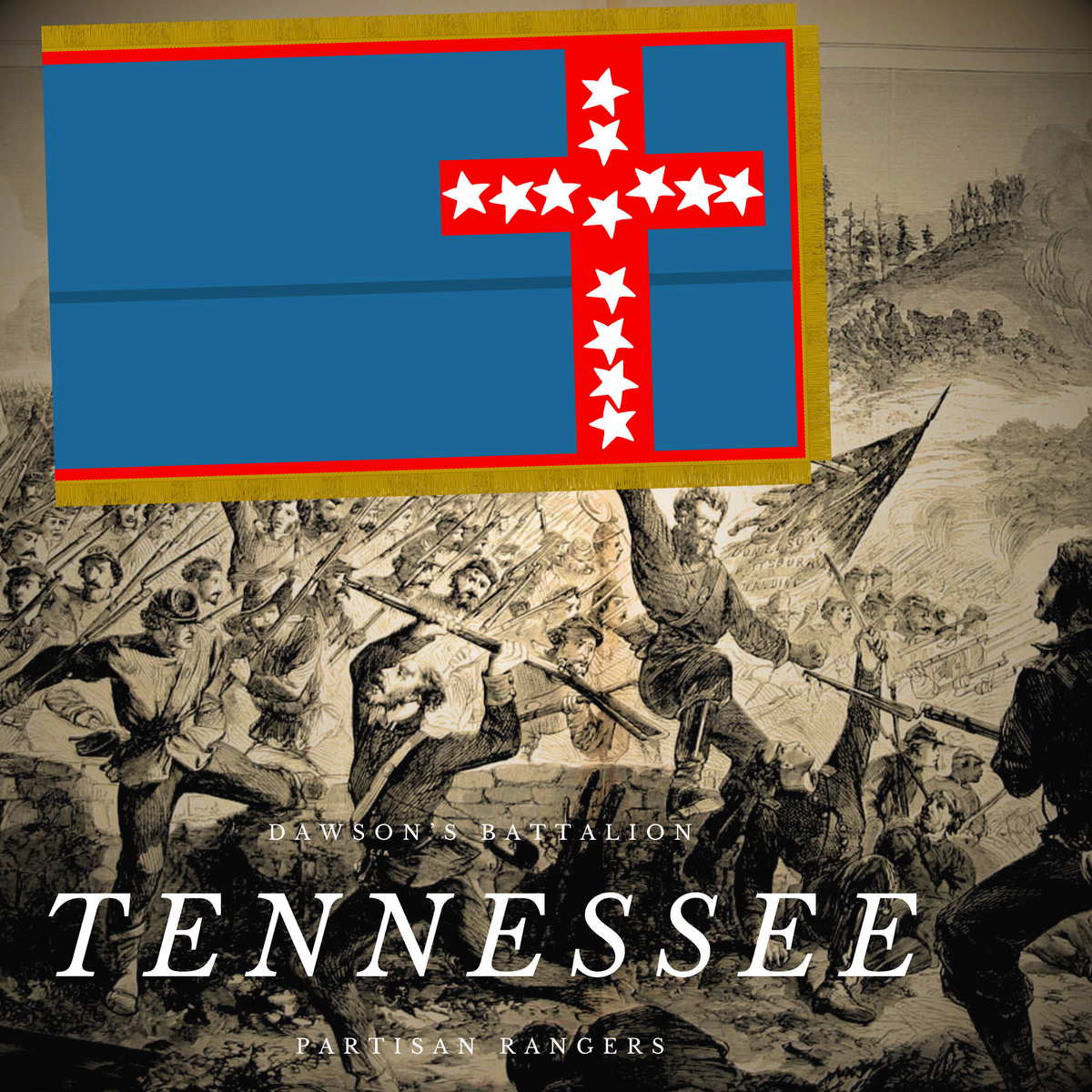 Dawson's Battalion Tennessee Partisan Rangers Flag Stickers/Magnet