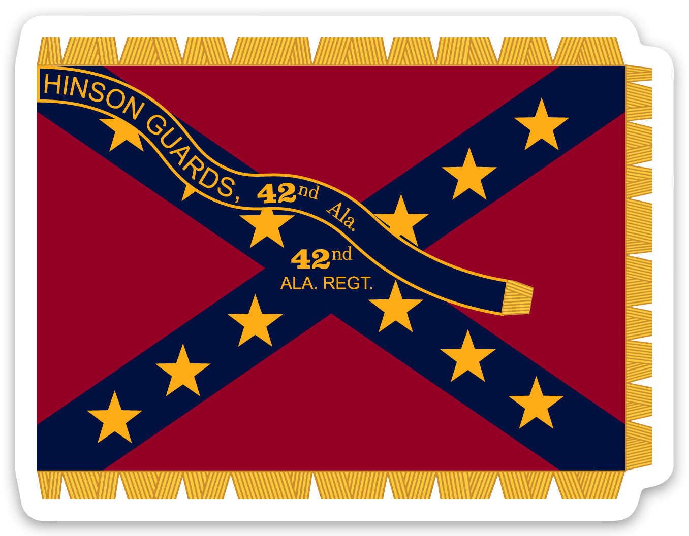 42nd  Alabama Flag Stickers