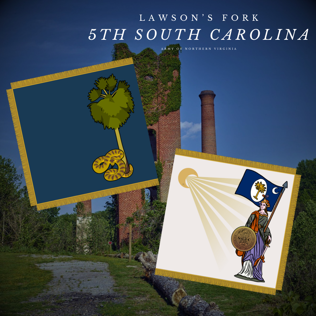 "Lawson's Fork Volunteers" 5th South Carolina Flag  Stickers/Magnet