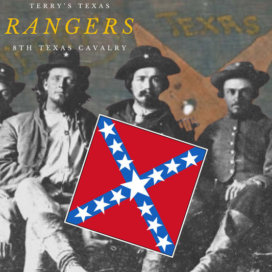 8th Texas Cavalry - Terry's Texas Rangers -  Battle Flag Stickers/Magnets