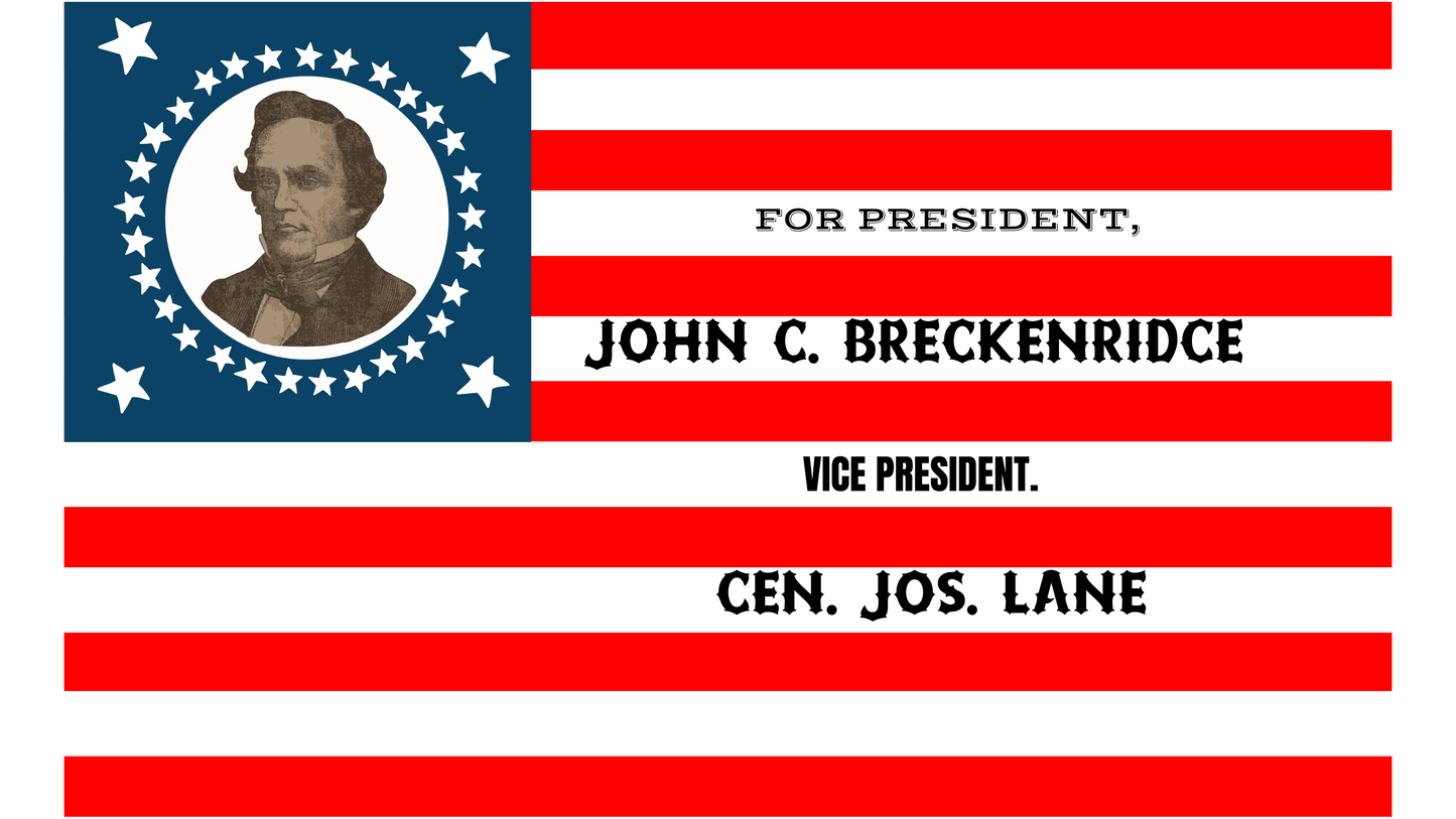 John C. Breckinridge 1860 Campaign Flag Stickers