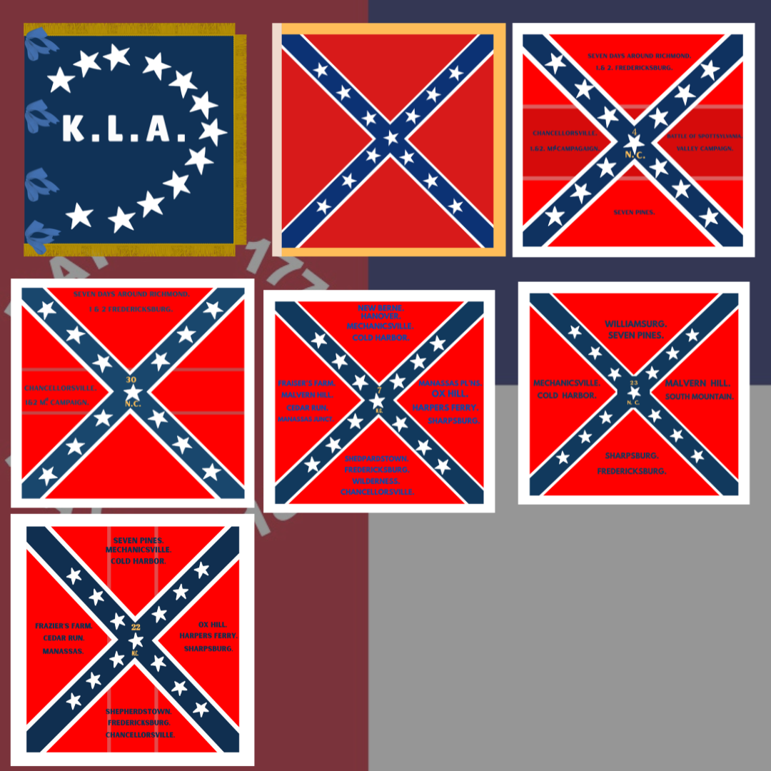 North Carolina Battle Flag Sticker Set