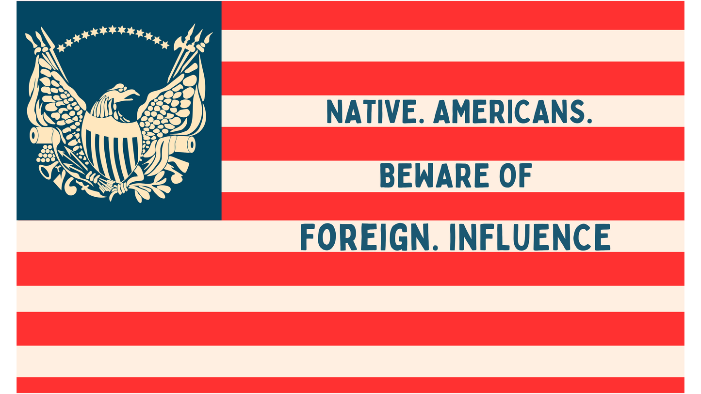 "Beware of Foreign Influence" - Know Nothing Party Flag