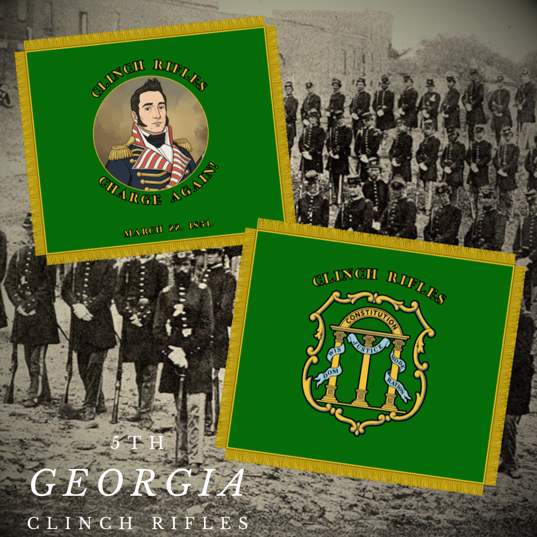 5th Georgia Infantry - Company A - Clinch Rifles Flag Stickers/Magnet