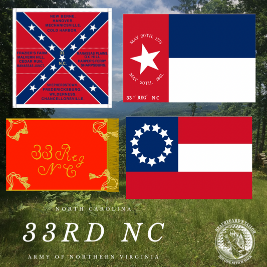 33rd North Carolina Flag Sticker Set