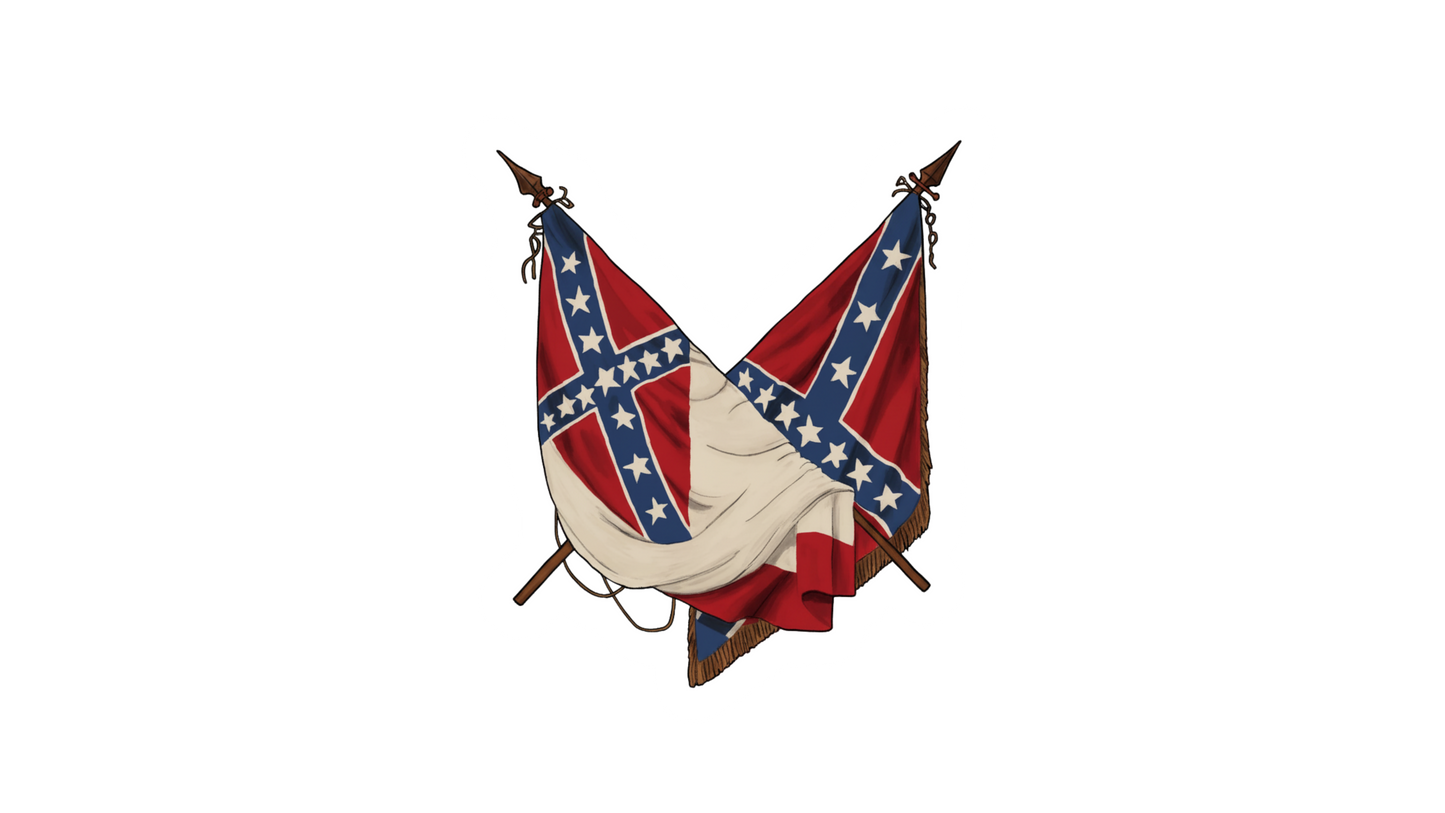 Flags of the South -  3rd National, CSA, and Battle Flag Stickers/Magnet