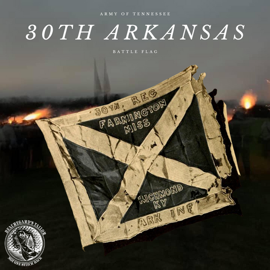 30th Arkansas Infantry Flag Stickers - "Battle Damaged"