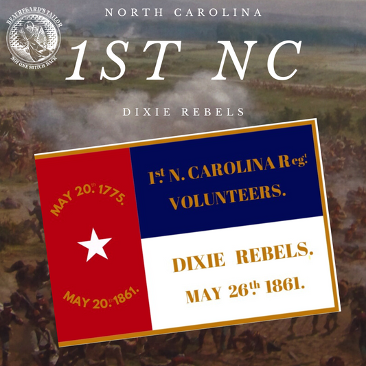 "Dixie Rebels" 1st North Carolina Volunteers Flag Stickers