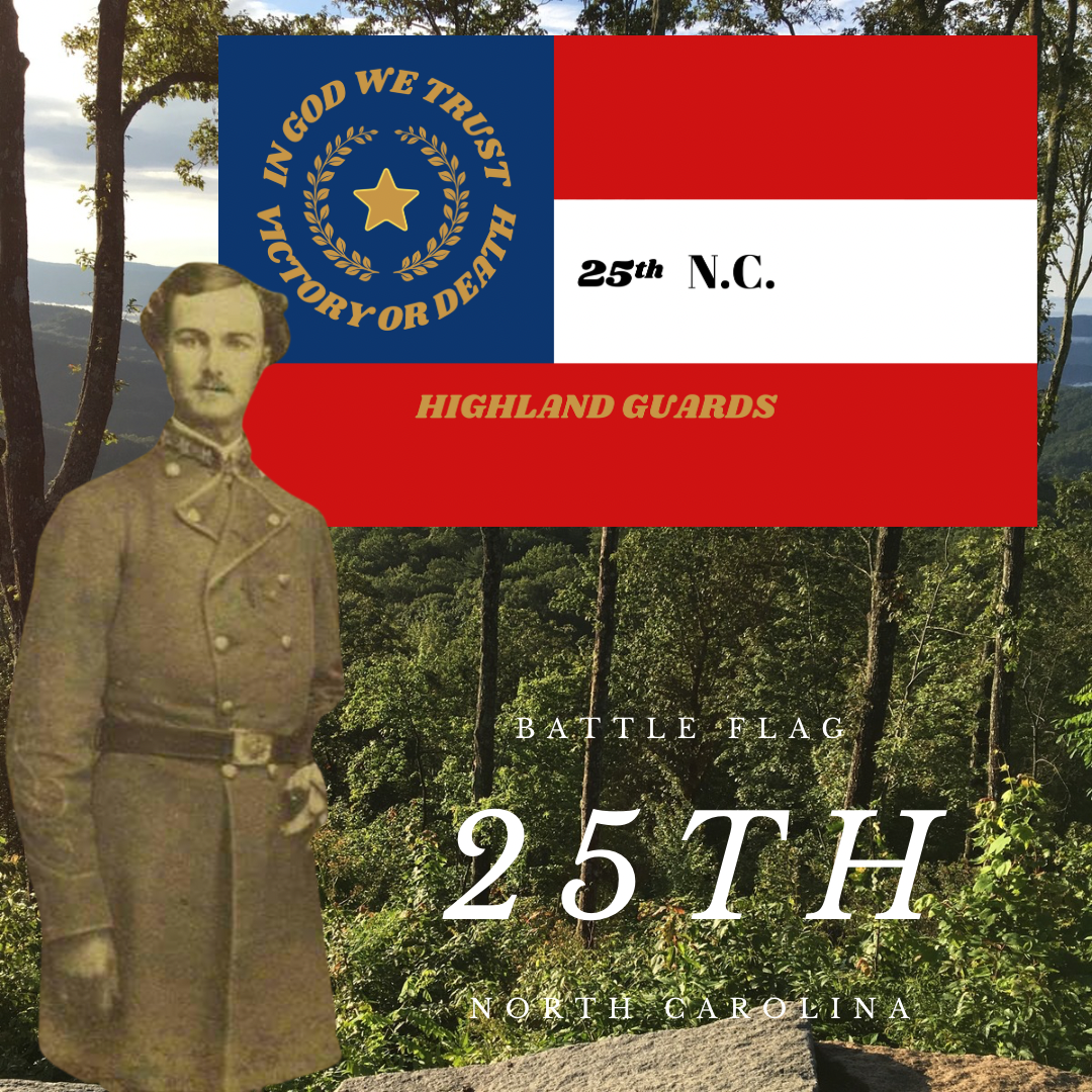 "Highland Guards" 25th North Carolina Flag Stickers