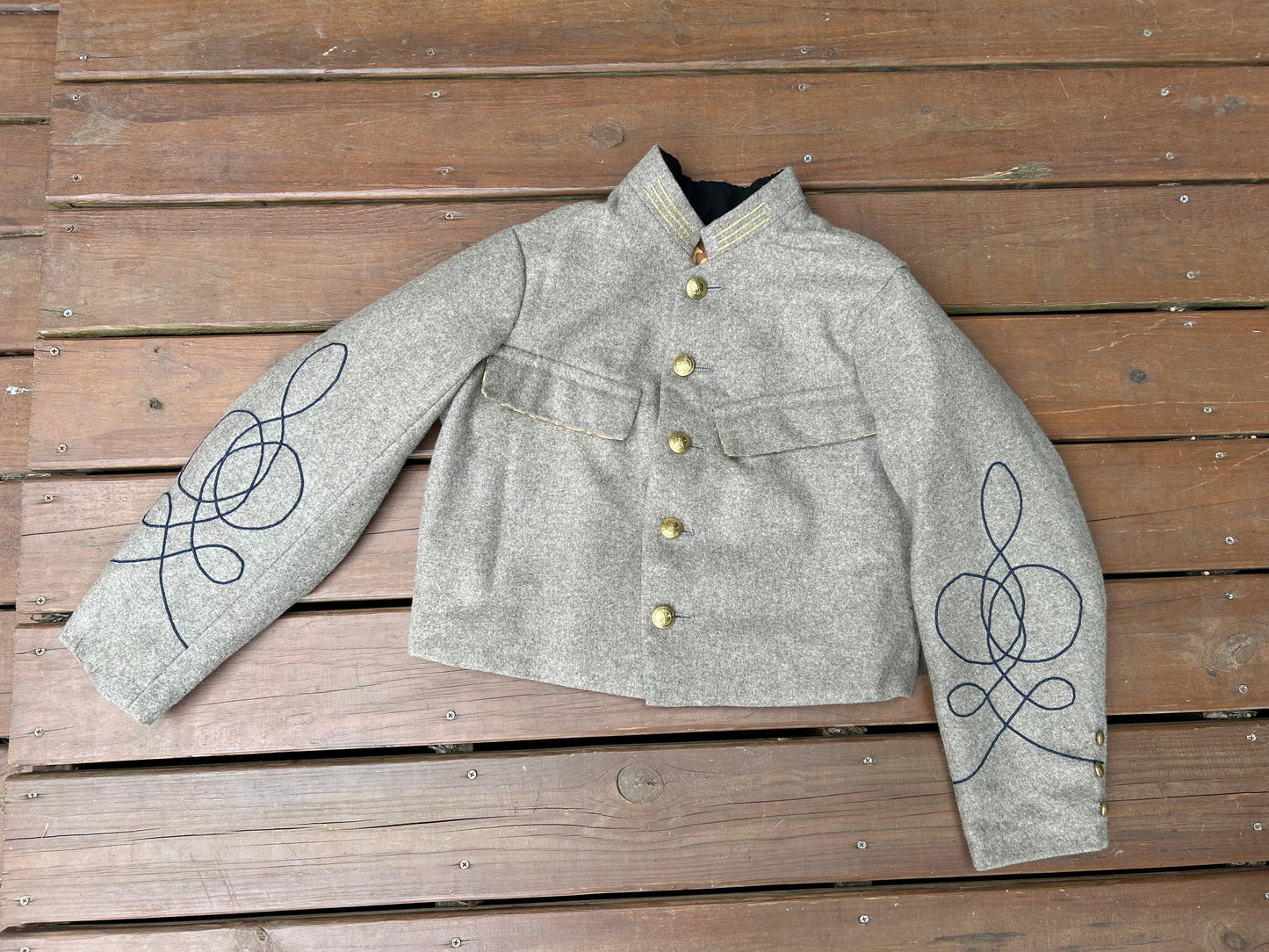 Confederate Officers Jacket - Austrian Braid and Breast Pockets