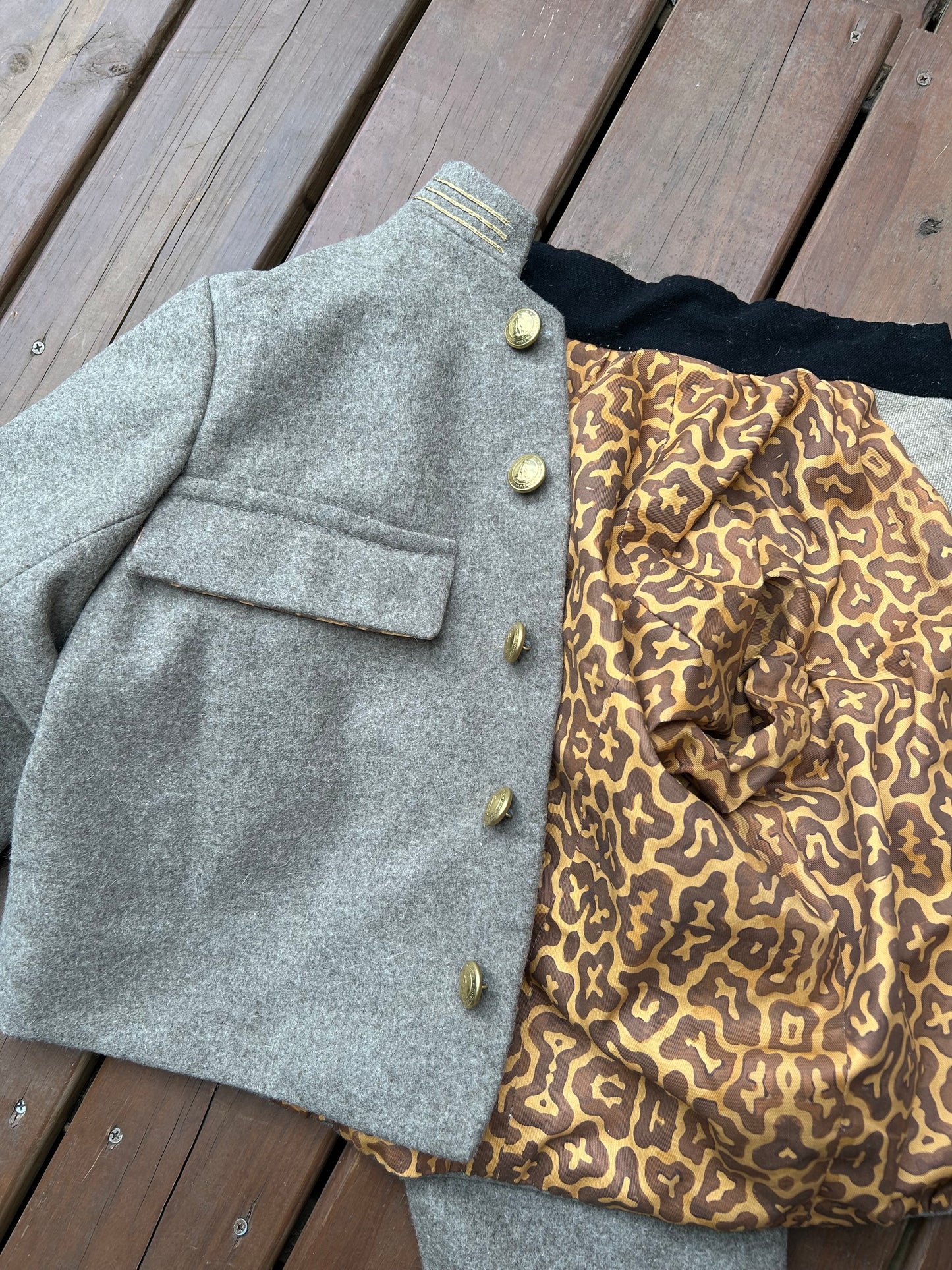 Confederate Officers Jacket - Austrian Braid and Breast Pockets