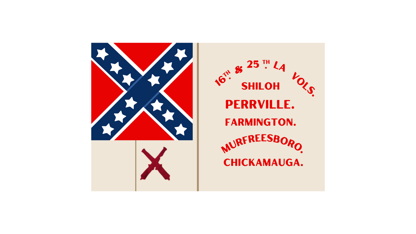 16th and 25th Louisiana Infantry Flag Sticker