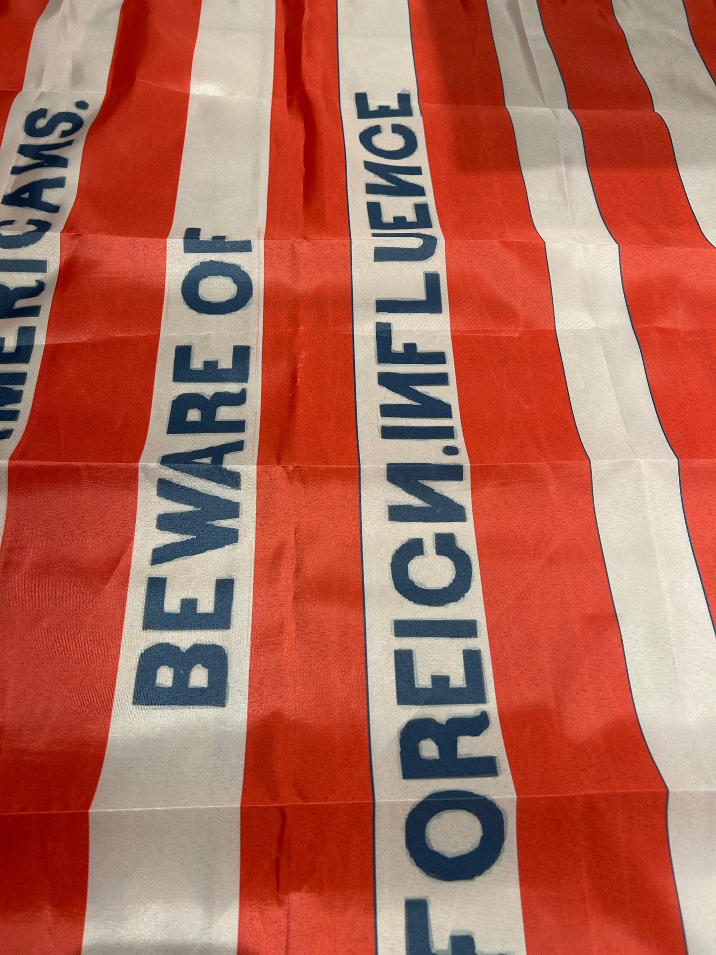 "Beware of Foreign Influence" - Know Nothing Party Flag - Closeout Print Error