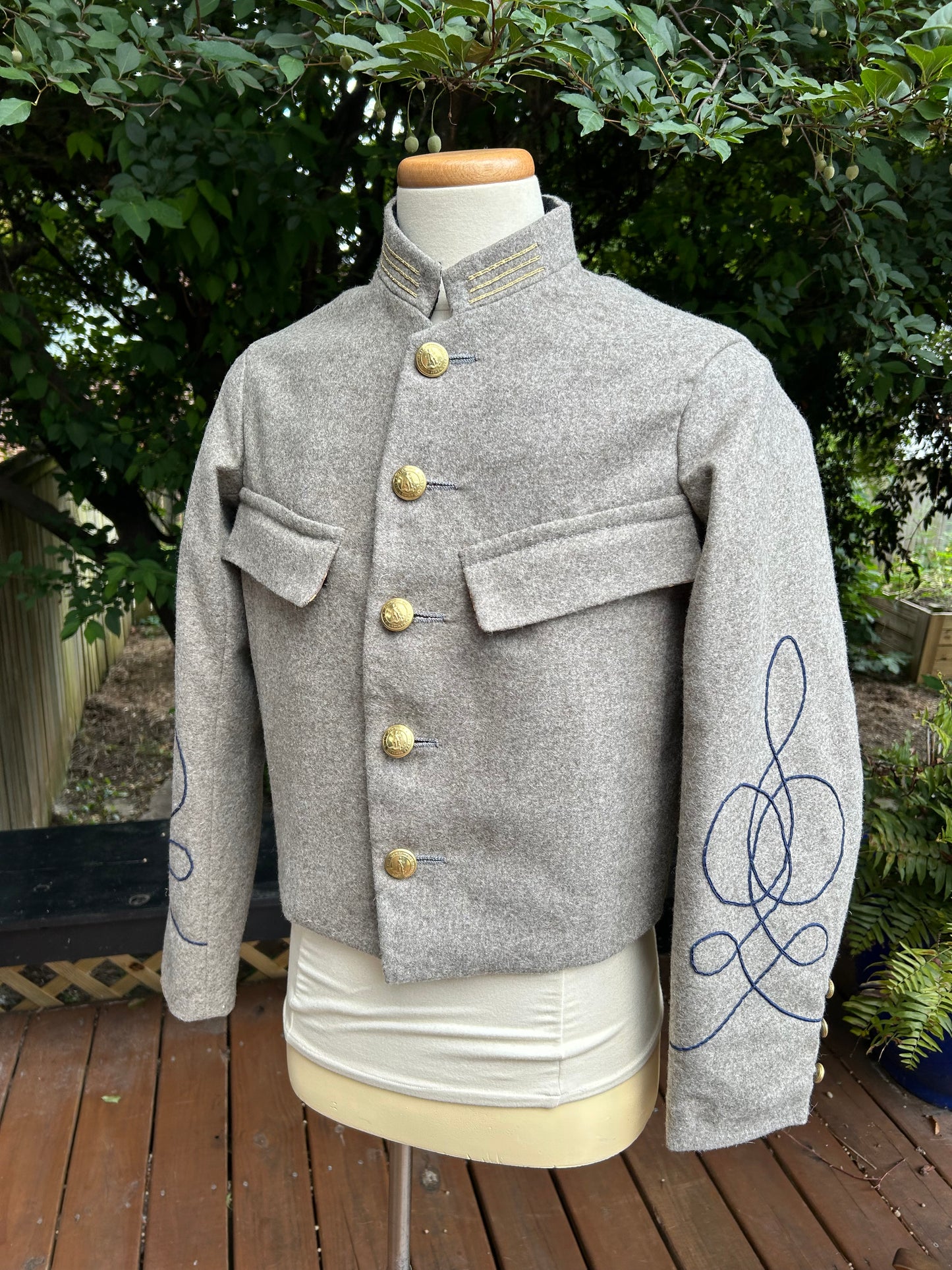 Confederate Officers Jacket - Austrian Braid and Breast Pockets