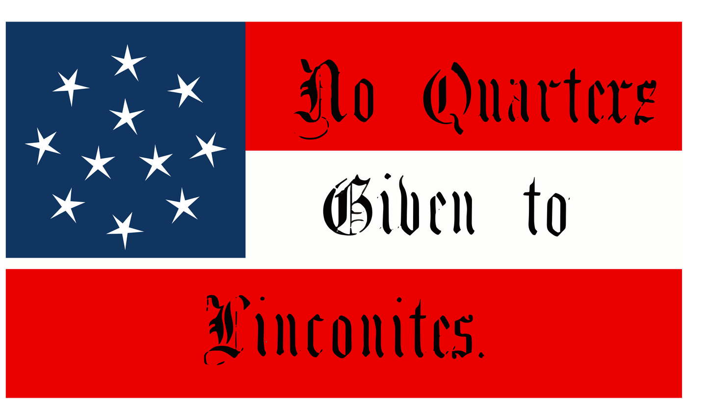 "No Quarters Given to Linconites" Envelope Stickers