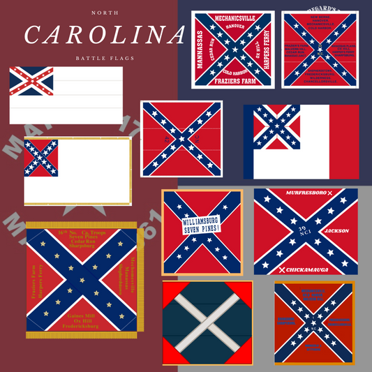 North Carolina Battle Flag Sticker Set