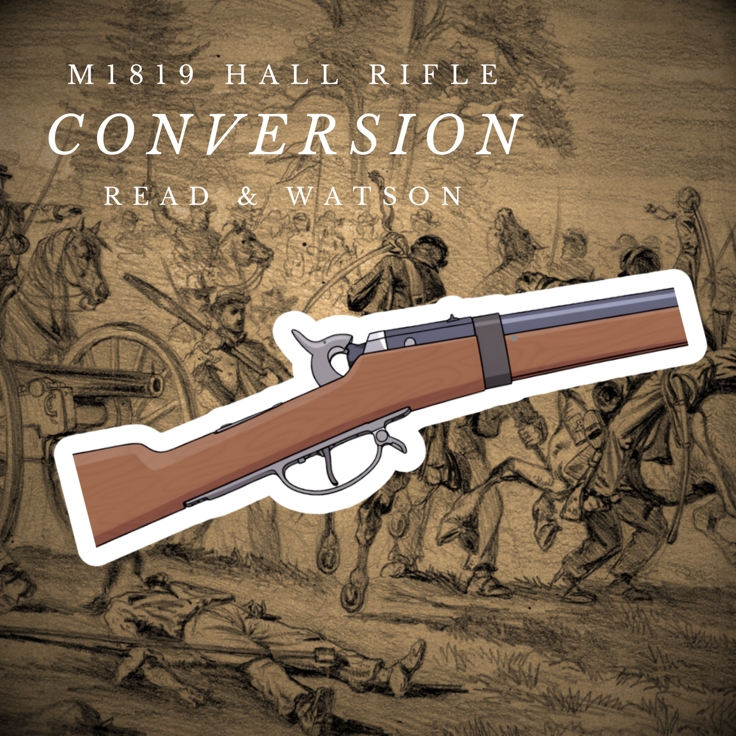 Confederate Converted M1819 Hall Rifle Stickers/Magnet