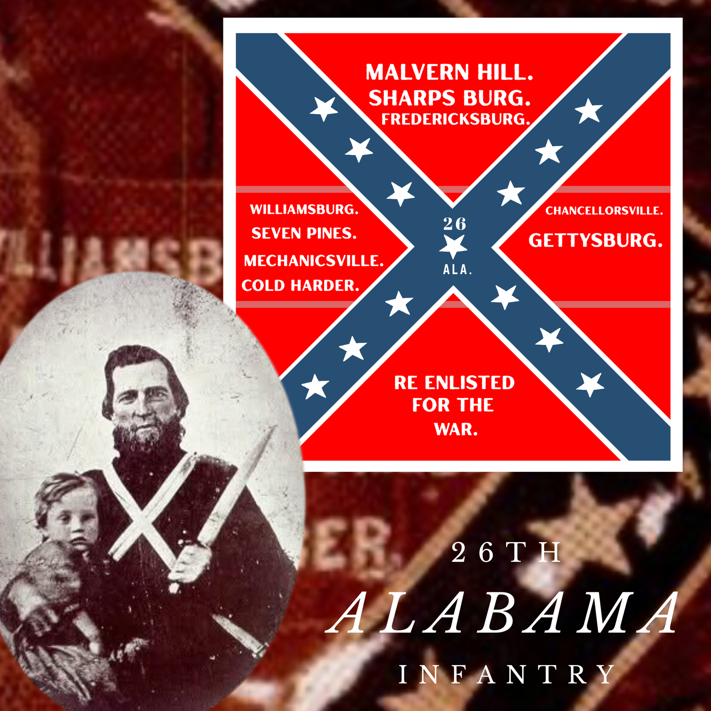 26th Alabama Flag Stickers/Magnet