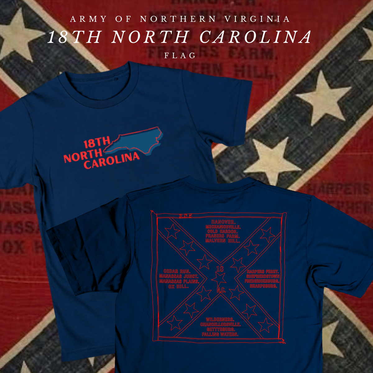 18th North Carolina Infantry Battle Flag Shirt