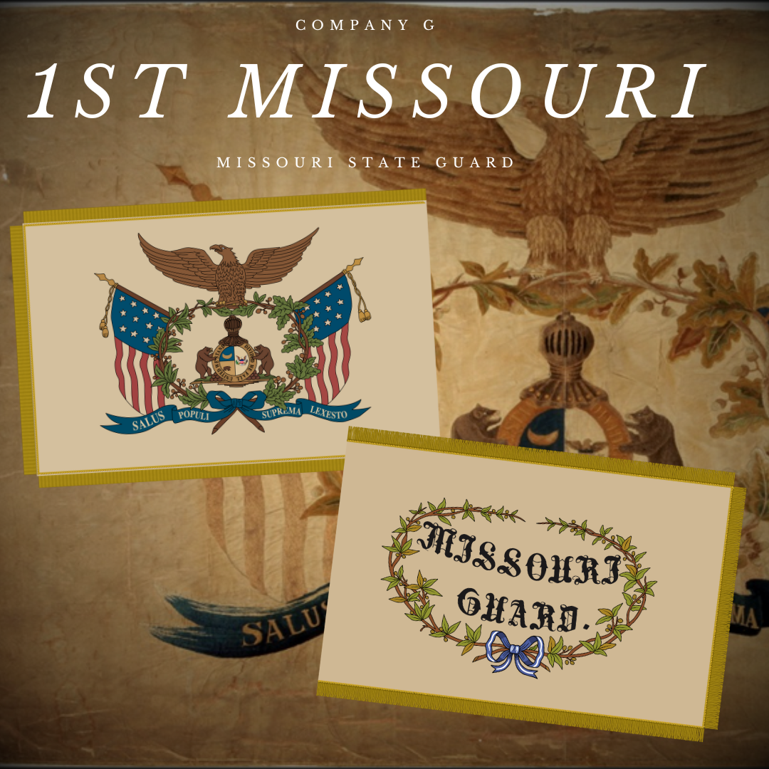"Missouri Guard" 1st Missouri Infantry (Missouri State Guard) Company G Flag Sticker