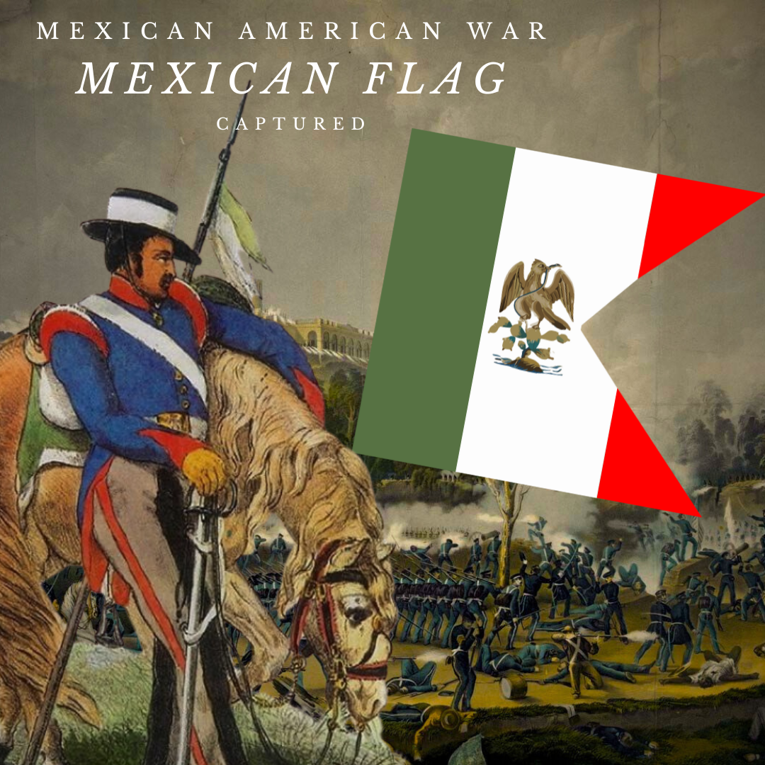 Captured Mexican Flag - Permanent Tampico Regiment Staff Escort Flag Stickers/Magnet